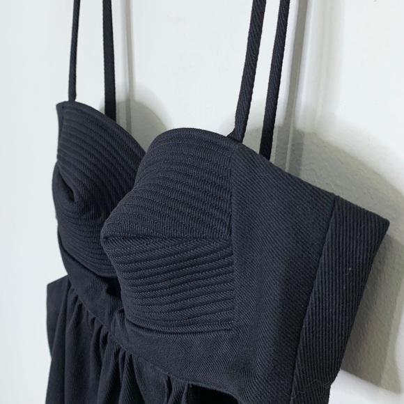 NEW Adriana Degreas Matelasse Cotton Blend Long Dress (Sz S) Cut Out Black - Picture 7 of 16